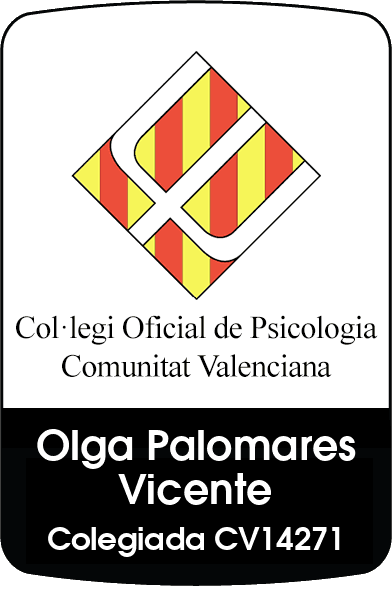 Acreditación del Col·legi Oficial de Psicologia de la Comunitat Valenciana: Olga Palomares Vicente, colegiada CV14271